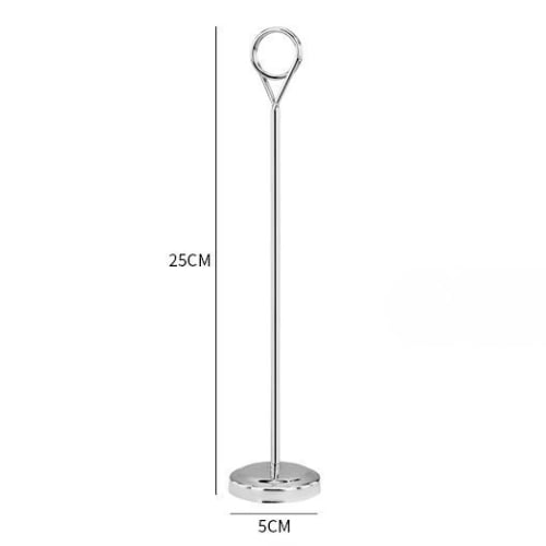 Stainless Steel Ring Shape Menu/Sign Holder Stand Ø5xH25cm, Mirror Finishing