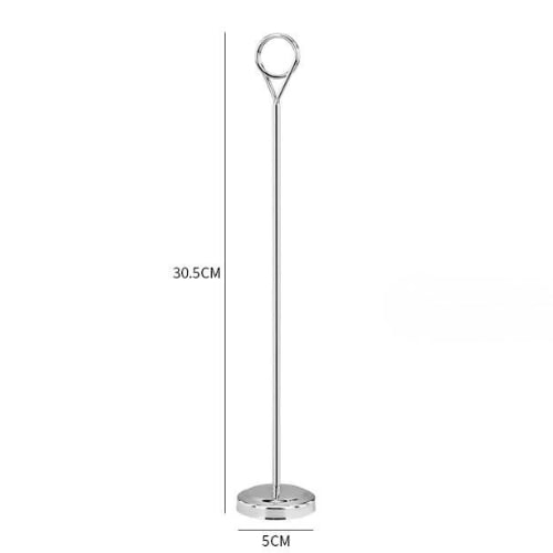 Stainless Steel Ring Shape Menu/Sign Holder Stand Ø5xH30.5cm, Mirror Finishing