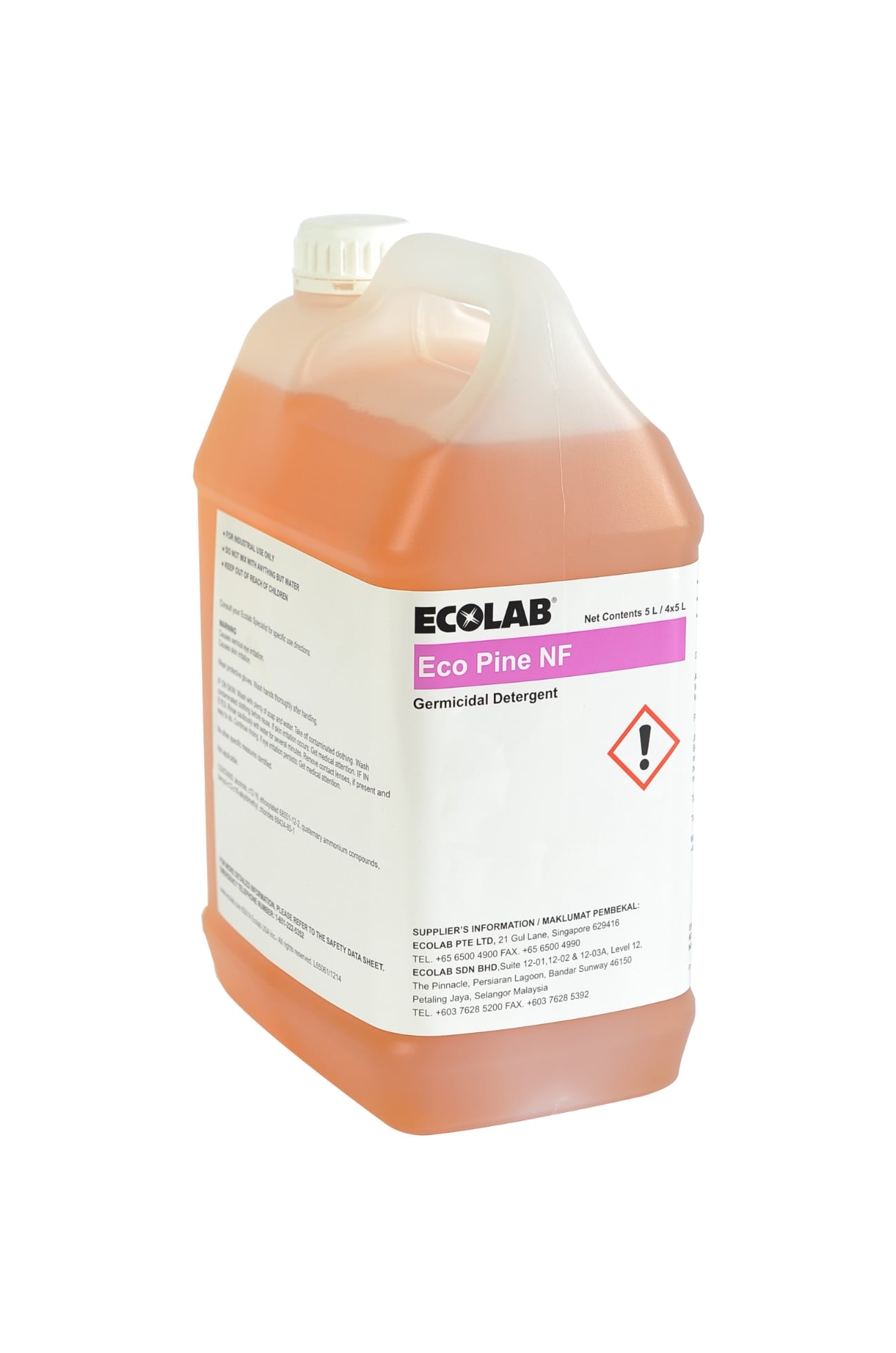 Ecolab Cleaner Disinfectant 5L, 4Pcs/Ctn, Eco Pine Nf, Ecolab