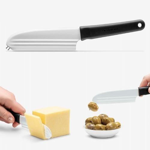 Dreamfarm Nylon Knibble Lite Cheese Knife 3-In-1 Slices, Spreads & Forks L23xW4.1cm, Black