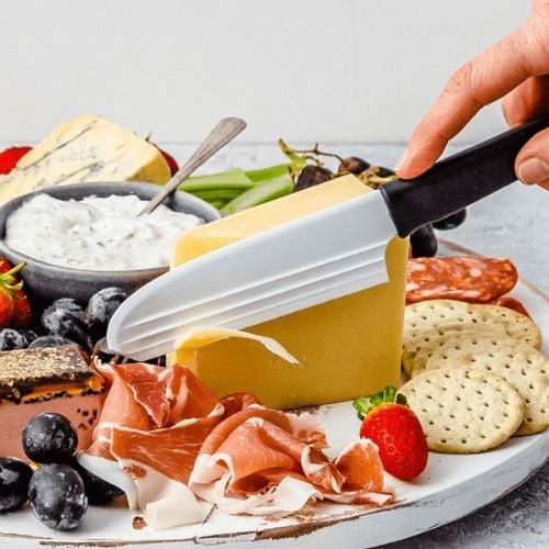 Dreamfarm Nylon Knibble Lite Cheese Knife 3-In-1 Slices, Spreads & Forks L23xW4.1cm, Black