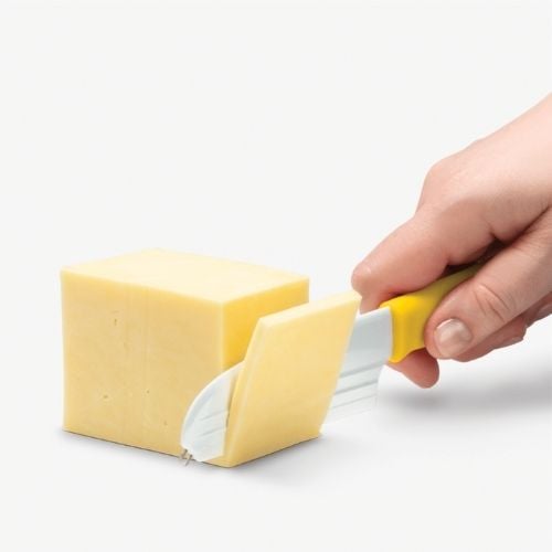 Dreamfarm Nylon Knibble Lite Cheese Knife 3-In-1 Slices, Spreads & Forks L23xW4.1cm,Yellow