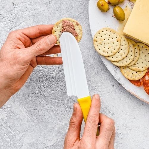 Dreamfarm Nylon Knibble Lite Cheese Knife 3-In-1 Slices, Spreads & Forks L23xW4.1cm,Yellow