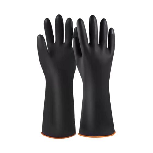 Chemical Resistant Rubber Glove L46cm, Black
