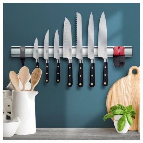 Bisbell Aluminium Magnetic Knife Rack For 10-12 Knives L50cm