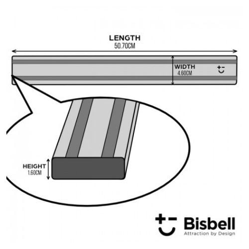 Bisbell Aluminium Magnetic Knife Rack For 10-12 Knives L50cm