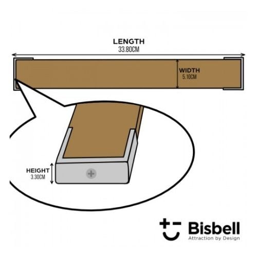Bisbell Magnetic Knife Rack For 6 Knives , L36cm, Walnut And Zinc