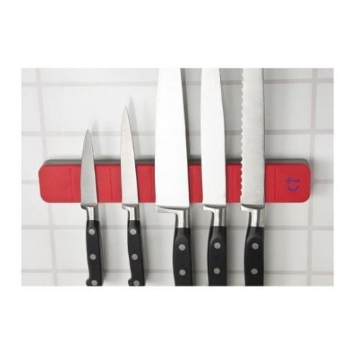 Bisbell Magnetic Knife Rack For 5 Knives , L30cm, Red, Magmates