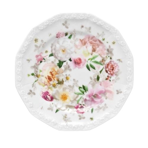 Rosenthal Porcelain Round Plate Ø17.4xH1.7cm, Pink Rose, Maria