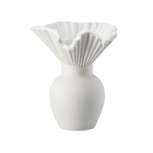 Rosenthal Porcelain Vase L10.5xW8xH10cm, Matt White, Falda