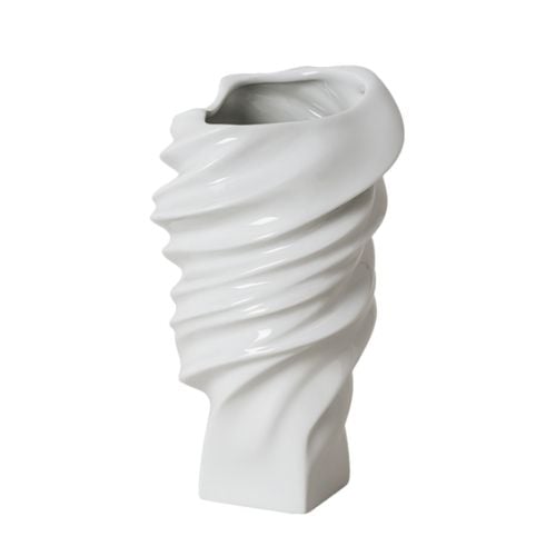 Rosenthal Porcelain Vase L8.8xW8.4xH14.9cm, White, Squall