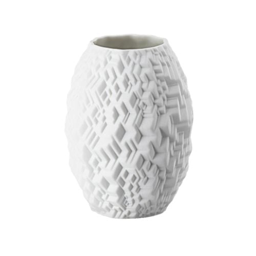Rosenthal Porcelain Vase L10.5xW8xH10cm, Matt White, Phi City