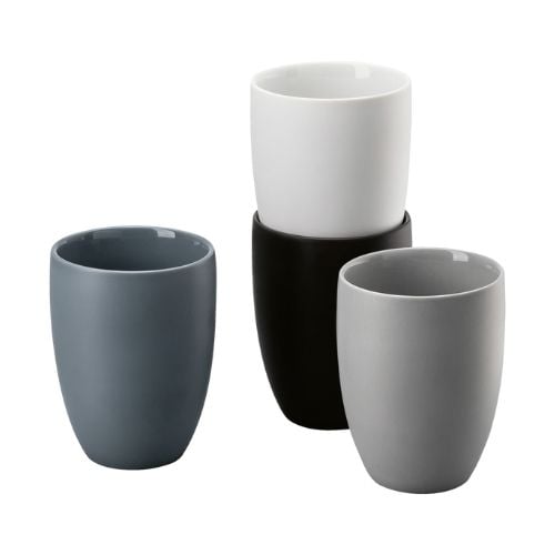 Rosenthal Porcelain Round Set Of 4Pcs Double Wall Mug Ø8.1xH11.1cm, 280ml, Mixed Colours, The Mug+