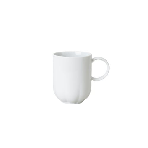 Rosenthal Porcelain Round Mug With Handle Ø8.4xH10.5cm, 390ml, Bianco, Sonetto
