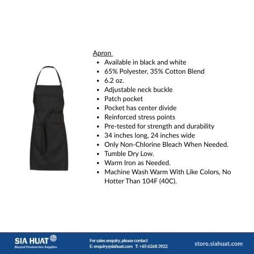 Chefworks Polycotton Essential Apron, Black