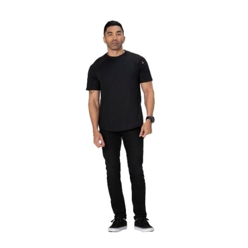 Chefworks Polycotton Short Sleeve Aryes Crew's Shirt With Side Hip Zipper XL