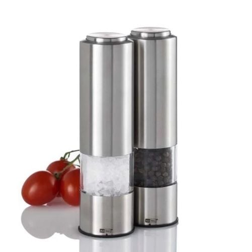 AdHoc Pepmatik Battery Operated Pepper & Salt Mill Set With Led Light Ø5xH19cm