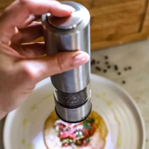AdHoc Pepmatik Battery Operated Pepper & Salt Mill Set With Led Light Ø5xH19cm