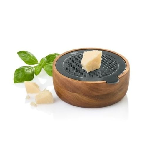 AdHoc Cutnserve Wooden Round Table Fine Grater Ø12.5xH5cm, Natural & Black,
