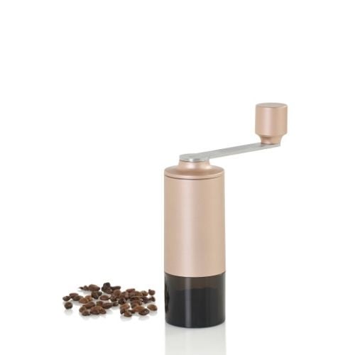 Ad Hoc Plastic Coffee Grinder Manual Mill With Ceramic Grinder Ø5.6xH 18.8cm, Light Copper, Moro, Ceracutxl