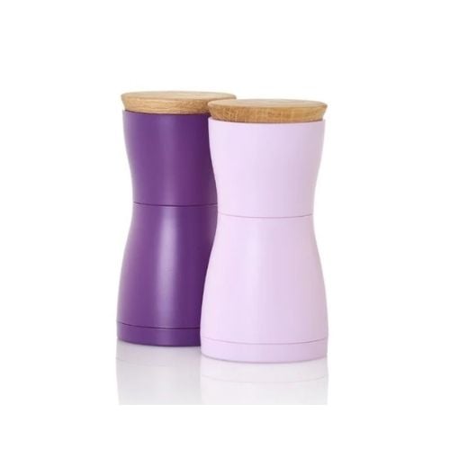 AdHoc Twin Pepper & Salt Mill Set Ø6.2xH13.3cm, Light Purple & Purple