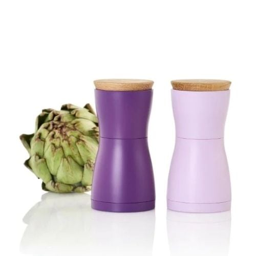 AdHoc Twin Pepper & Salt Mill Set Ø6.2xH13.3cm, Light Purple & Purple