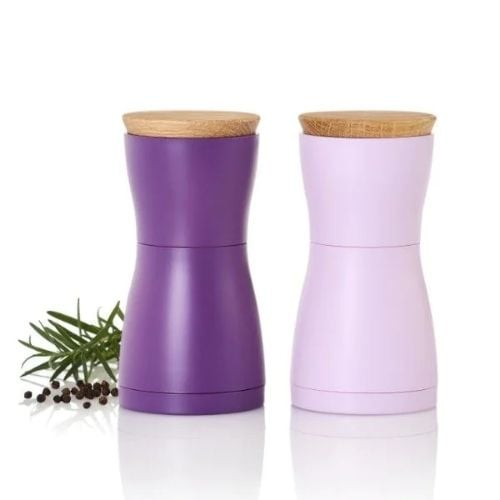 AdHoc Twin Pepper & Salt Mill Set Ø6.2xH13.3cm, Light Purple & Purple