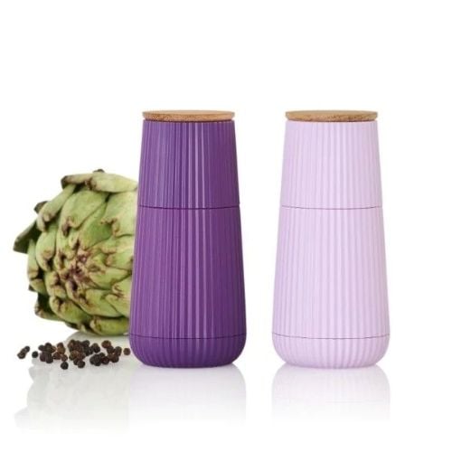 AdHoc Scape Pepper & Salt Mill Ø5.8xH12.3cm, Dark Purple & Light Purple