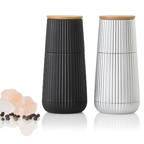 AdHoc Scape Pepper & Salt Mill Set Ø5.8xH12.3cm, Black & Silver