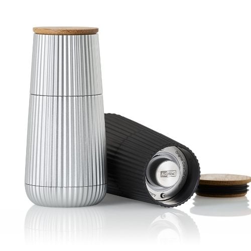 AdHoc Scape Pepper & Salt Mill Set Ø5.8xH12.3cm, Black & Silver