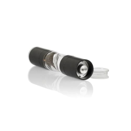 Ad Hoc Stainless Steel Salt & Pepper Double Mill With Ceramic Grinder Duomill Pure Ø4.5xH22cm, Black, Ceracut