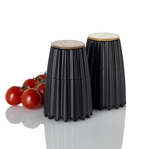 AdHoc Magtwo Ceracut Magnetic Salt & Pepper Mill Ø6.6xH19.5cm, Black
