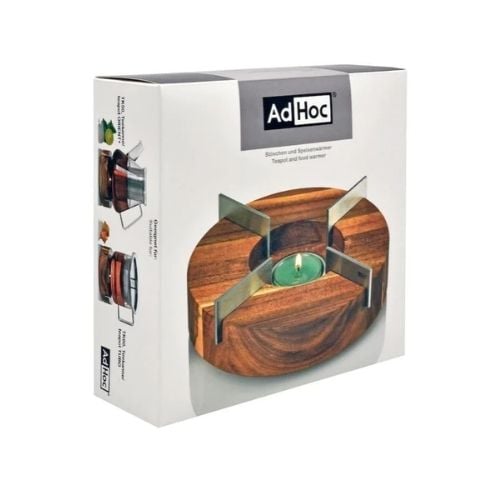 AdHoc Tuto Wooden With Stainless Steel Teapot & Food Warmer Ø16xH5.5cm