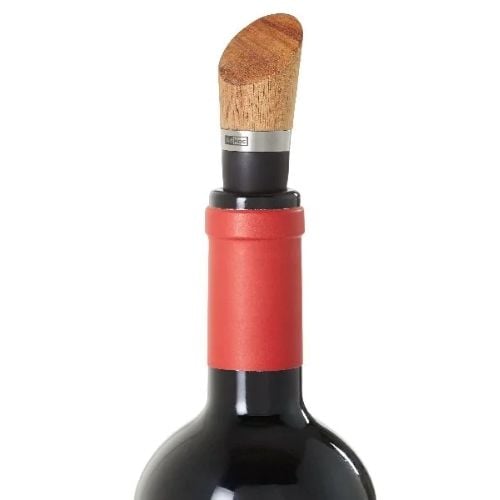 AdHoc Vine Silicone Bottle Stopper With Wooden Handle Ø2.5xH8.4cm