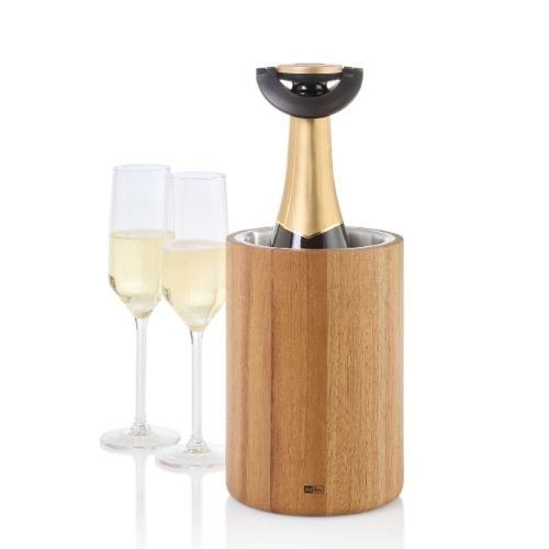 AdHoc Vine Wooden & Stainless Steel Wine & Champagne Cooler Ø13.5xH19.5cm
