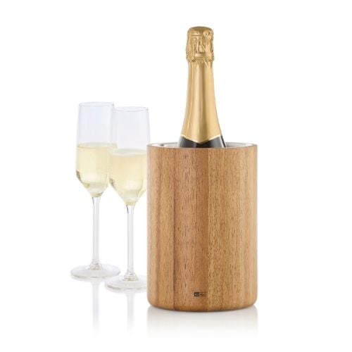 AdHoc Vine Wooden & Stainless Steel Wine & Champagne Cooler Ø13.5xH19.5cm