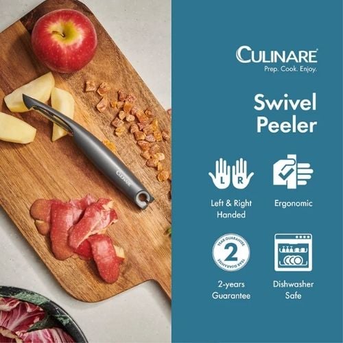 Culinare Swivel Angled Peeler L18.5cm, Grey