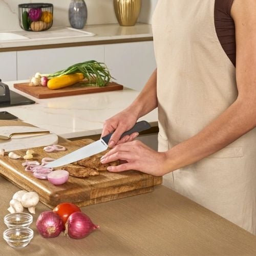 Zyliss Stainless Steel Carving Knife With Translucent Blade Cover 18.8cm, Gray, Utility