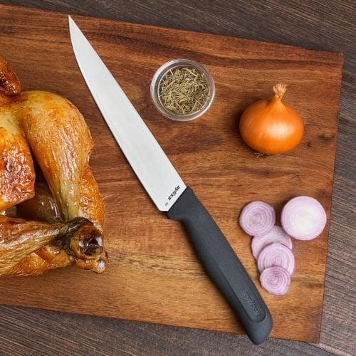 Zyliss Stainless Steel Carving Knife With Translucent Blade Cover 18.8cm, Gray, Utility