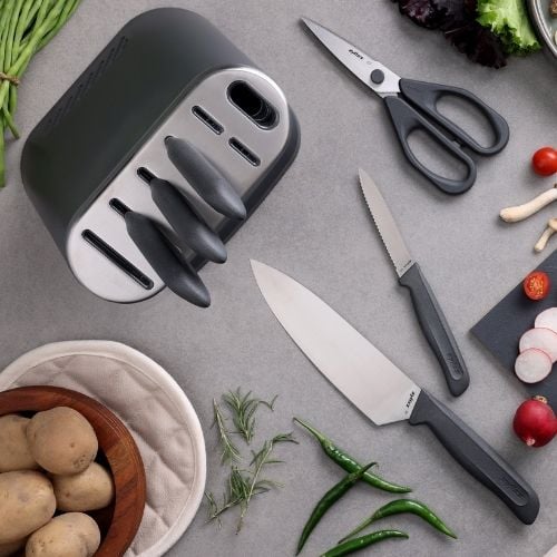 Zyliss Stainless Steel 8-Piece Knife Block Set , Gray