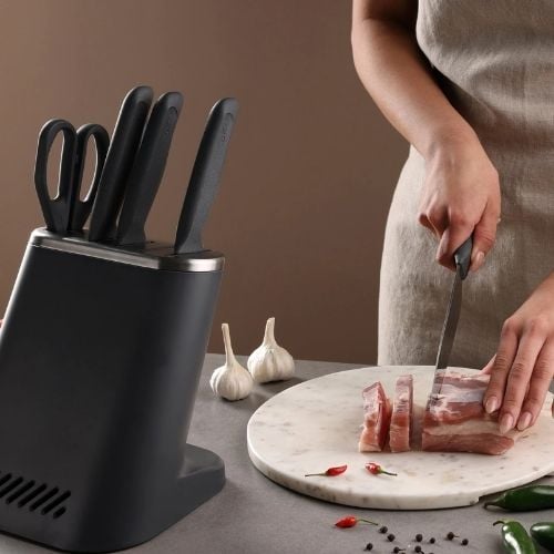 Zyliss Stainless Steel 8-Piece Knife Block Set , Gray