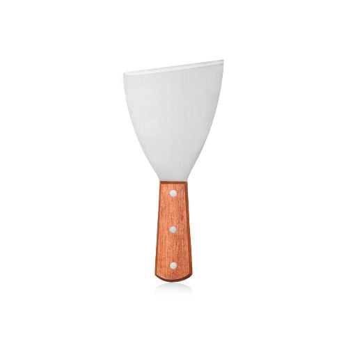 Stainless Steel Slant Blade Cleaning Scraper With Wooden Handle 4"