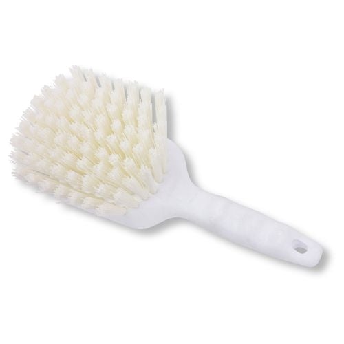 Carlisle Scrub Brush With Polyester Bristles 8", White