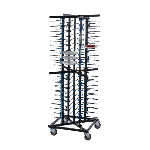 Jiwins Iron Mobile Plate Rack For 80 Plates L57.5xW57.5xH179cm