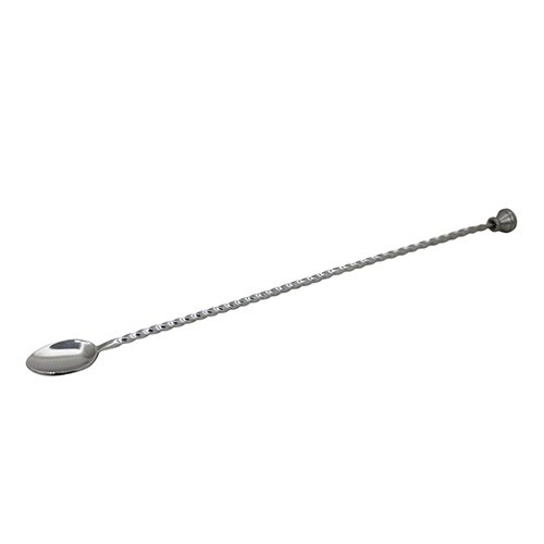 STAINLESS STEEL BAR SPOON FULL TWISTED W/STUD