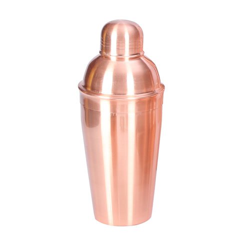 3PC COCKTAIL SHAKERS , COPPER PLATED, DELUX