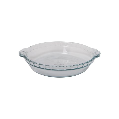 GLASS FLUTED PIE/ABALONE DISH