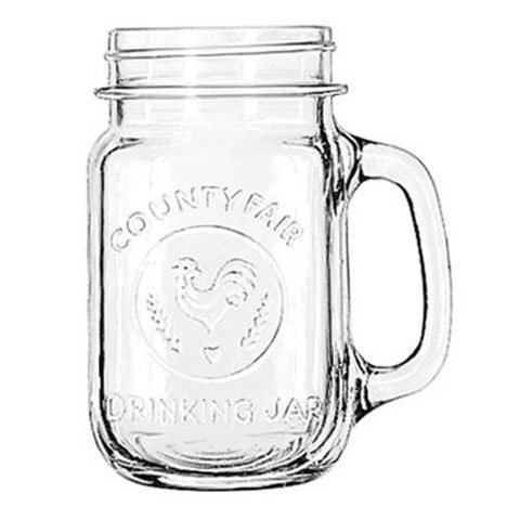 DRINKING JAR WITH HANDLE 16oz, COUNTRY FAIR, LIBBEY