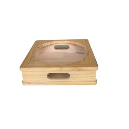 Wooden Square Box Underliner, 23x23x6.8m (Inner Ø20cm)
