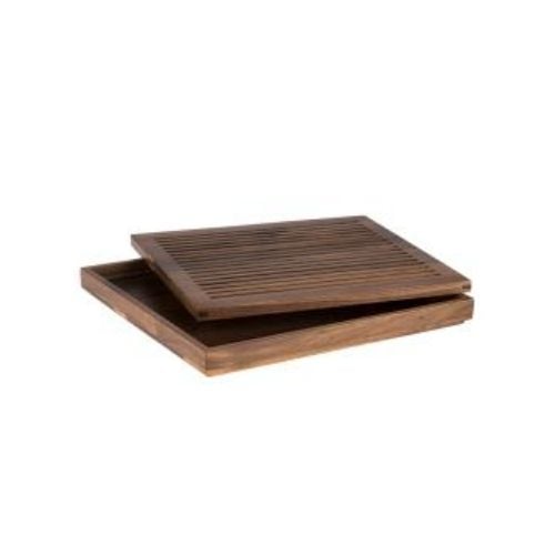 APS Walnut Wood GN 2/3 Bread Board With Removable Crumb Tray, L35.4xW32.5xH3.5cm